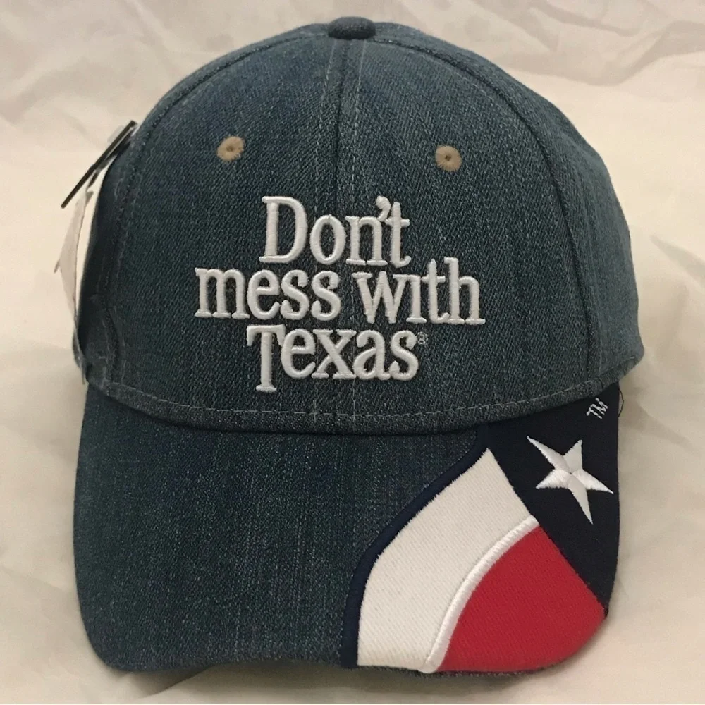 Don't Mess with Texas Cotton Red White Blue Adjustable Ball Cap NWT